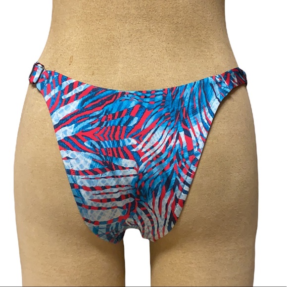 Victoria’s Secret Bikini Bottom Pink Blue High Cut Swimsuit Swim L Large New - Picture 3 of 6